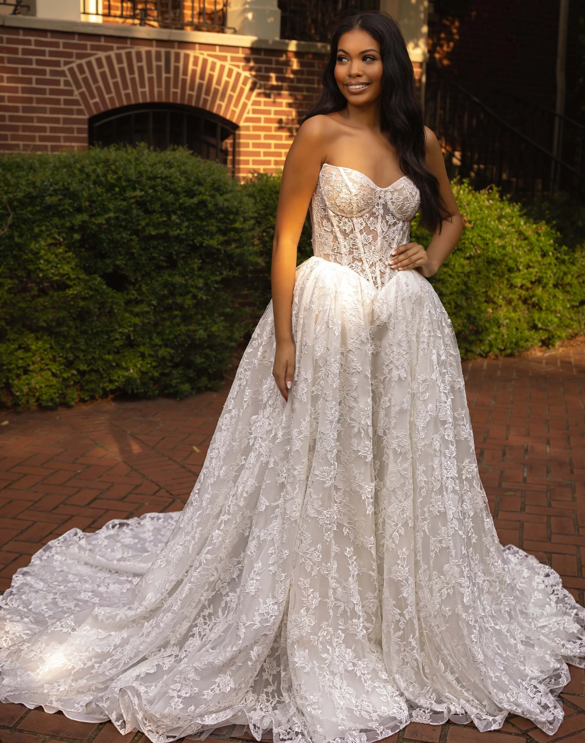 Model wearing an Sophia Thomas Brides dresses