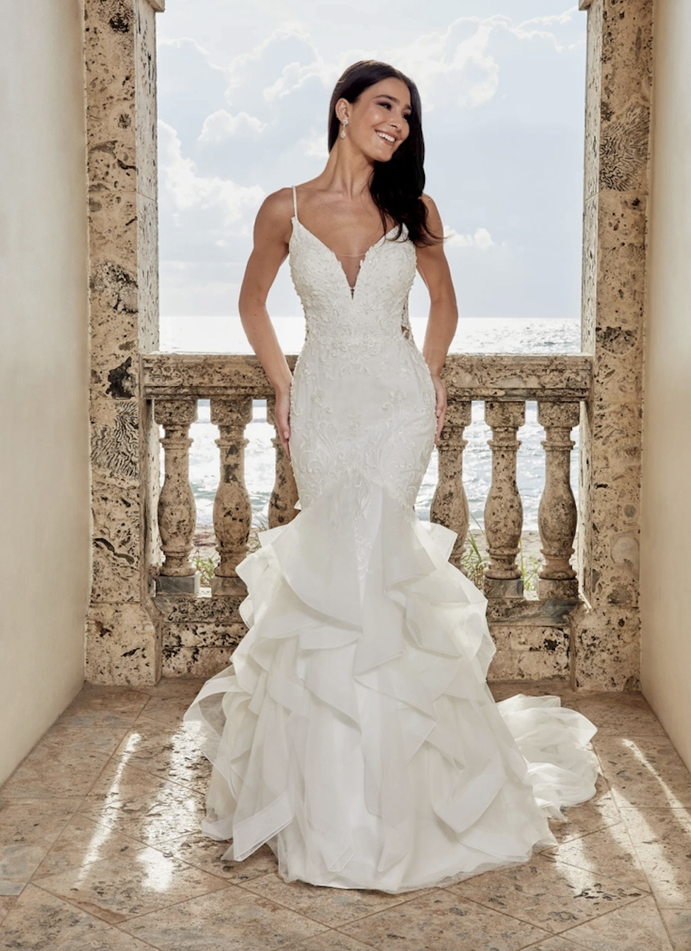 Model wearing a Prom dresses
