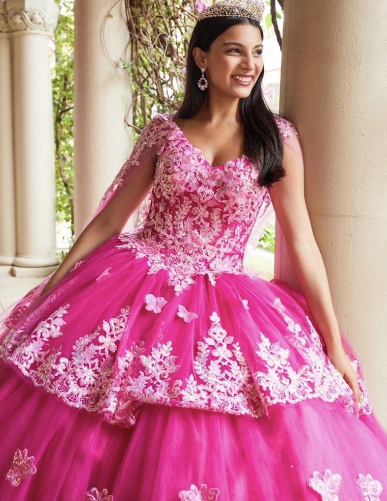 Model wearing an quince dresses