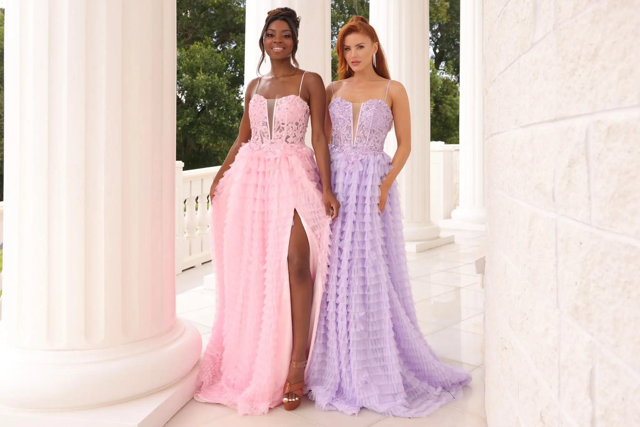 Models wearing a Prom Gowns 2024